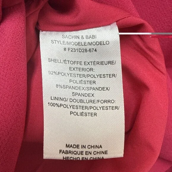 New Sachin & Babi Size 6 Pink Dee Sheath Dress Long Sleeve Passionfruit NWT - Picture 7 of 10